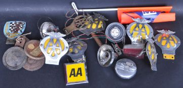 ASSORTMENT OF AA BADGES & AUTOMOBILLIA ITEMS