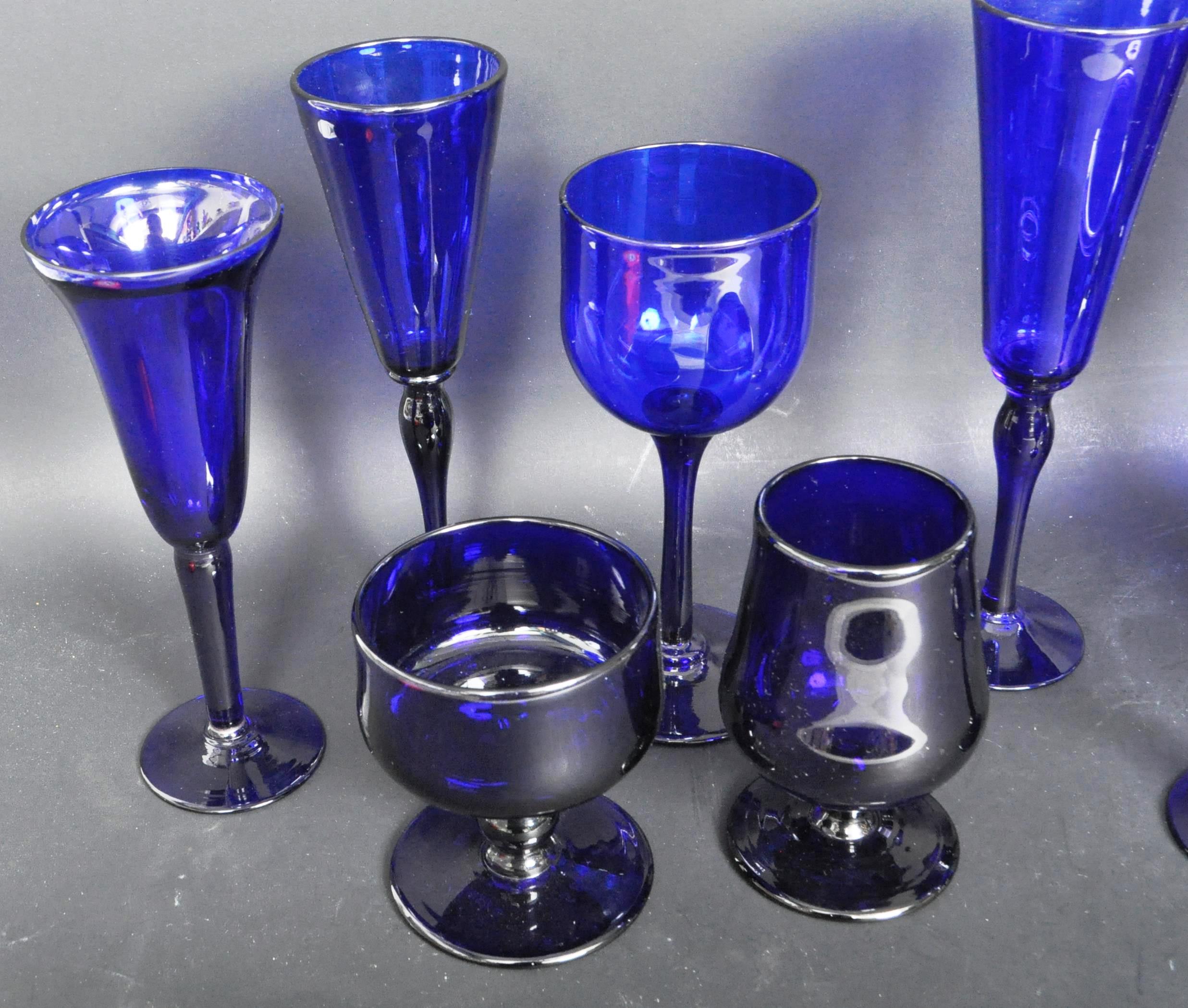 ASSORTMENT OF BRISTOL BLUE COBALT GLASS DRINKING GLASSES - Image 6 of 6