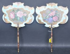 PAIR OF VINTAGE 20TH CENTURY CHINESE ORIENTAL DECORATIVE FANS