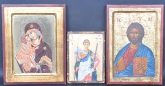 COLLECTION OF VINTAGE 20TH CENTURY RELIGIOUS GREEK ICONS