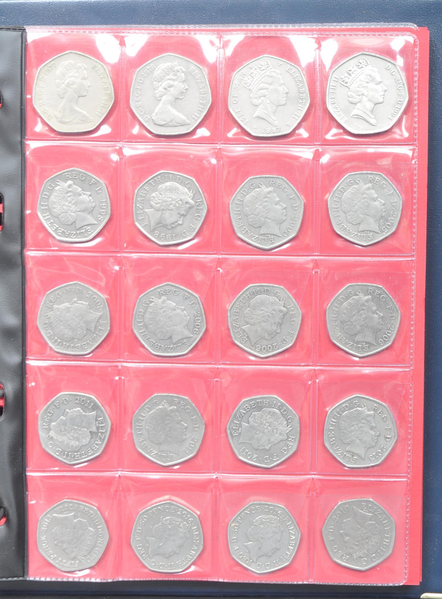 COLLECTION OF 46 COLLECTABLE UK CURRENCY 50P PIECES