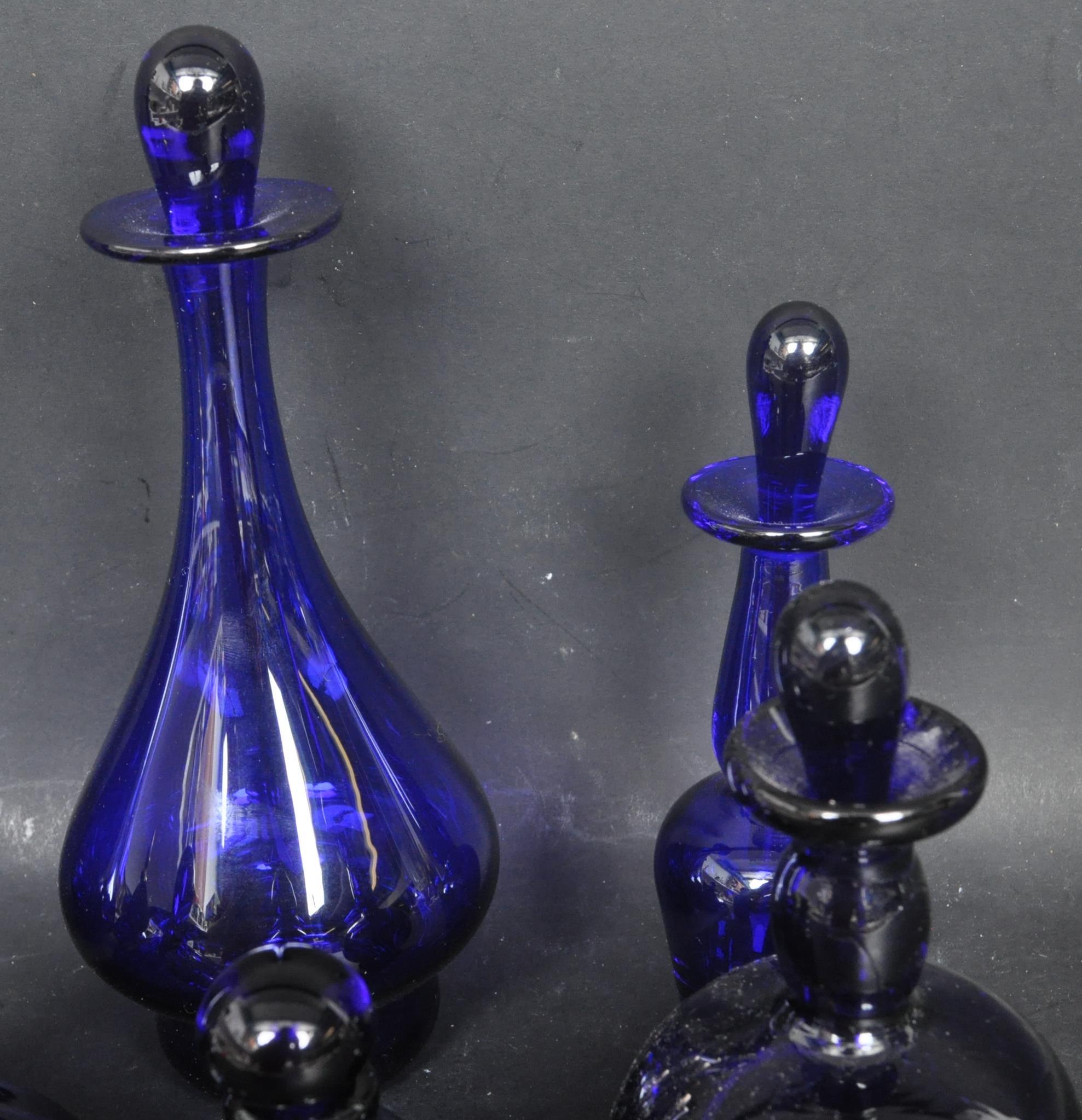 COLLECTION OF BRISTOL BLUE COBALT GLASS BOTTLES - Image 4 of 4