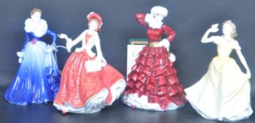 FOUR ROYAL DOULTON & COALPORT CHINA FIGURINES