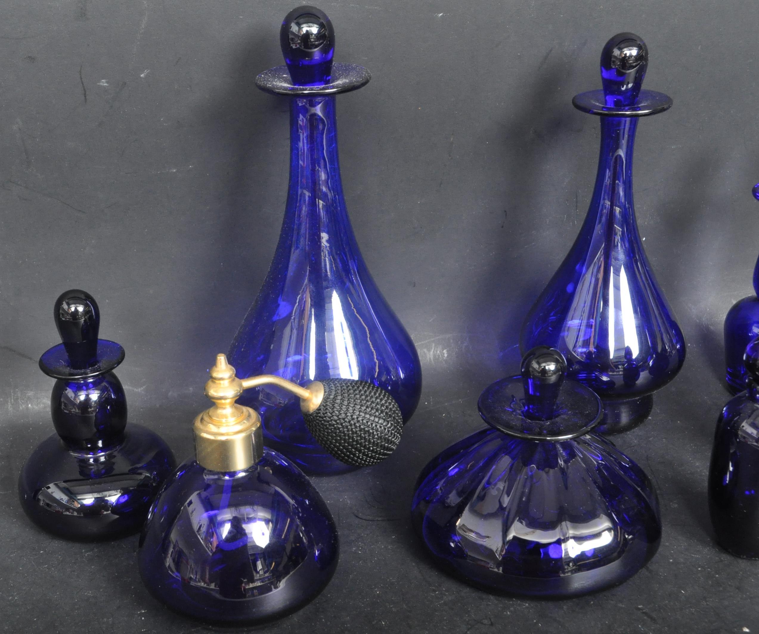 COLLECTION OF BRISTOL BLUE COBALT GLASS BOTTLES - Image 2 of 4