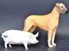 PAIR OF BESWICK PIG & DOG FIGURES