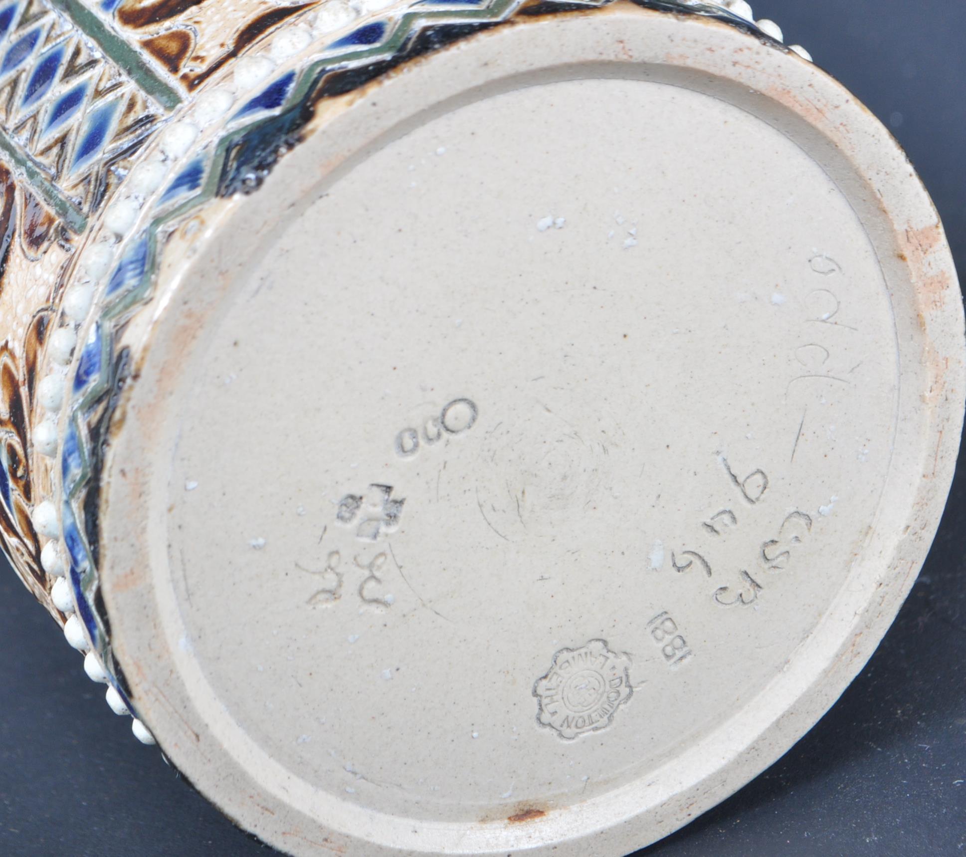 VICTORIAN DOULTON LAMBETH STONE GLAZED TOBACCO JAR - Image 5 of 6