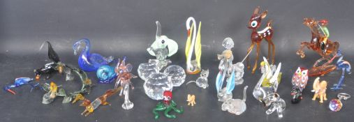 COLLECTION OF MURANO, SWAROVSKI & DARTINGTON GLASS FIGURES