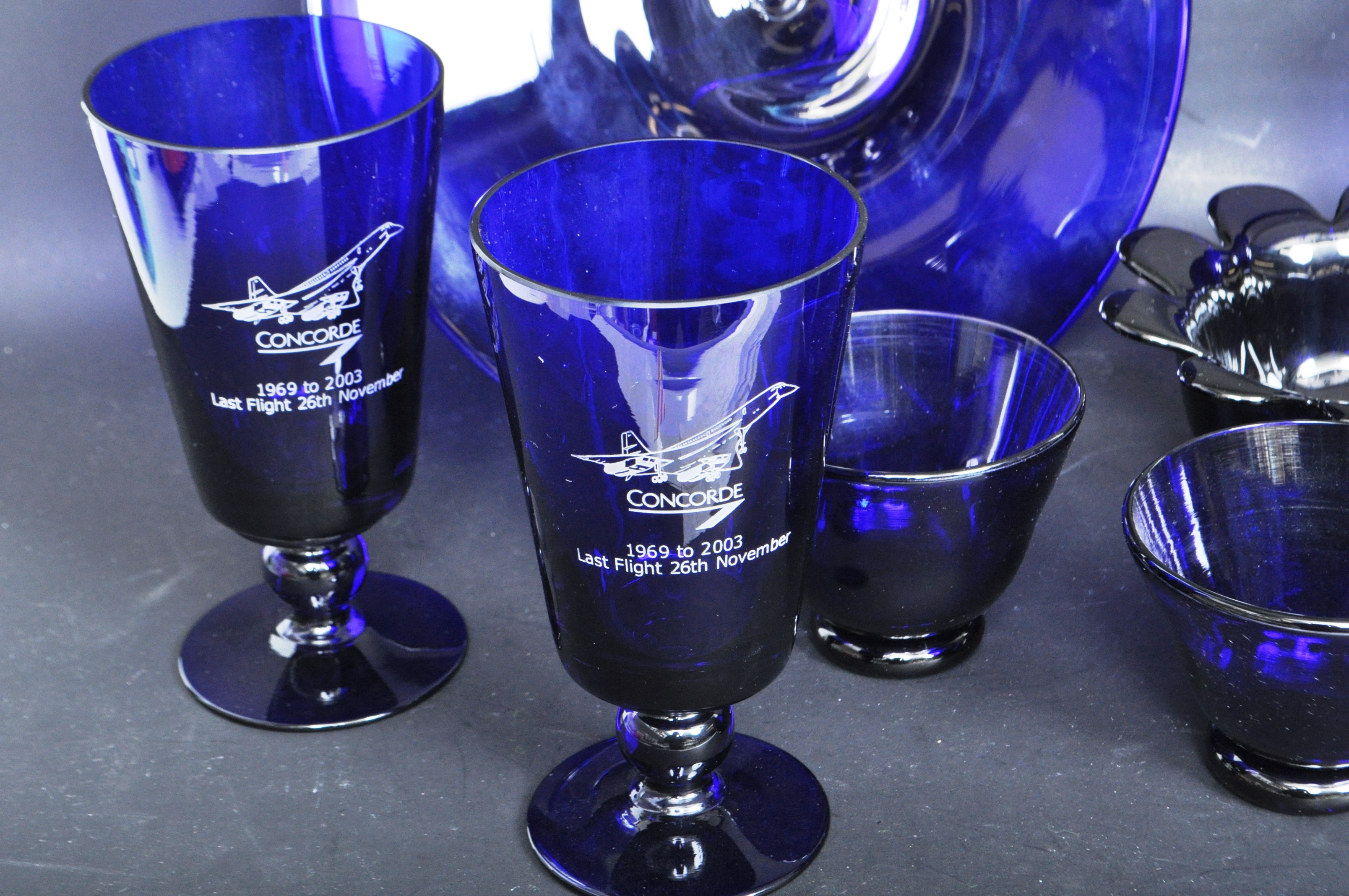 LARGE ASSORTMENT OF BRISTOL BLUE COBALT GLASS ITEMS - Image 3 of 7