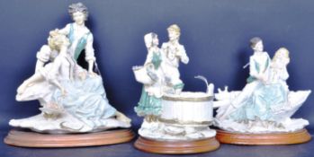 THREE ITALIAN CAPODIMONTE A. BELCARI PORCELAIN FIGURES