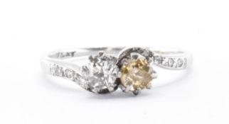 PLATINUM & DIAMOND CROSSOVER RING