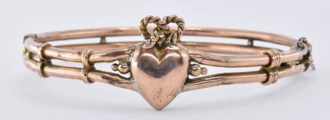 VICTORIAN HEART KNOT BANGLE BRACELET