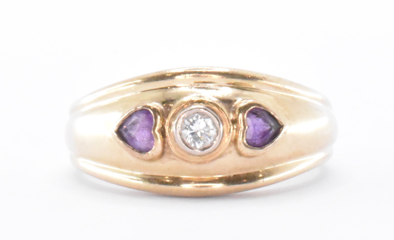 HALLMARKED 9CT GOLD AMETHYST RING