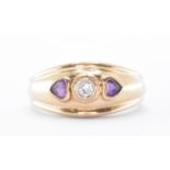 HALLMARKED 9CT GOLD AMETHYST RING