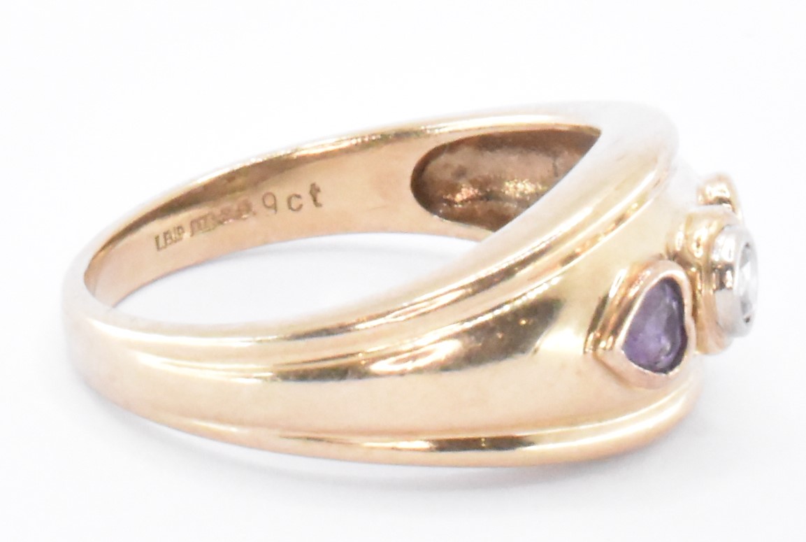 HALLMARKED 9CT GOLD AMETHYST RING - Image 5 of 7