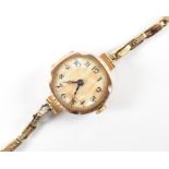 EARLY 20TH CENTURY 9CT GOLD WRIST WATCH