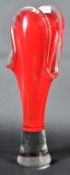 RETO MID 20TH CENTURY RUBY RED STUDIO ART GLASS VASE