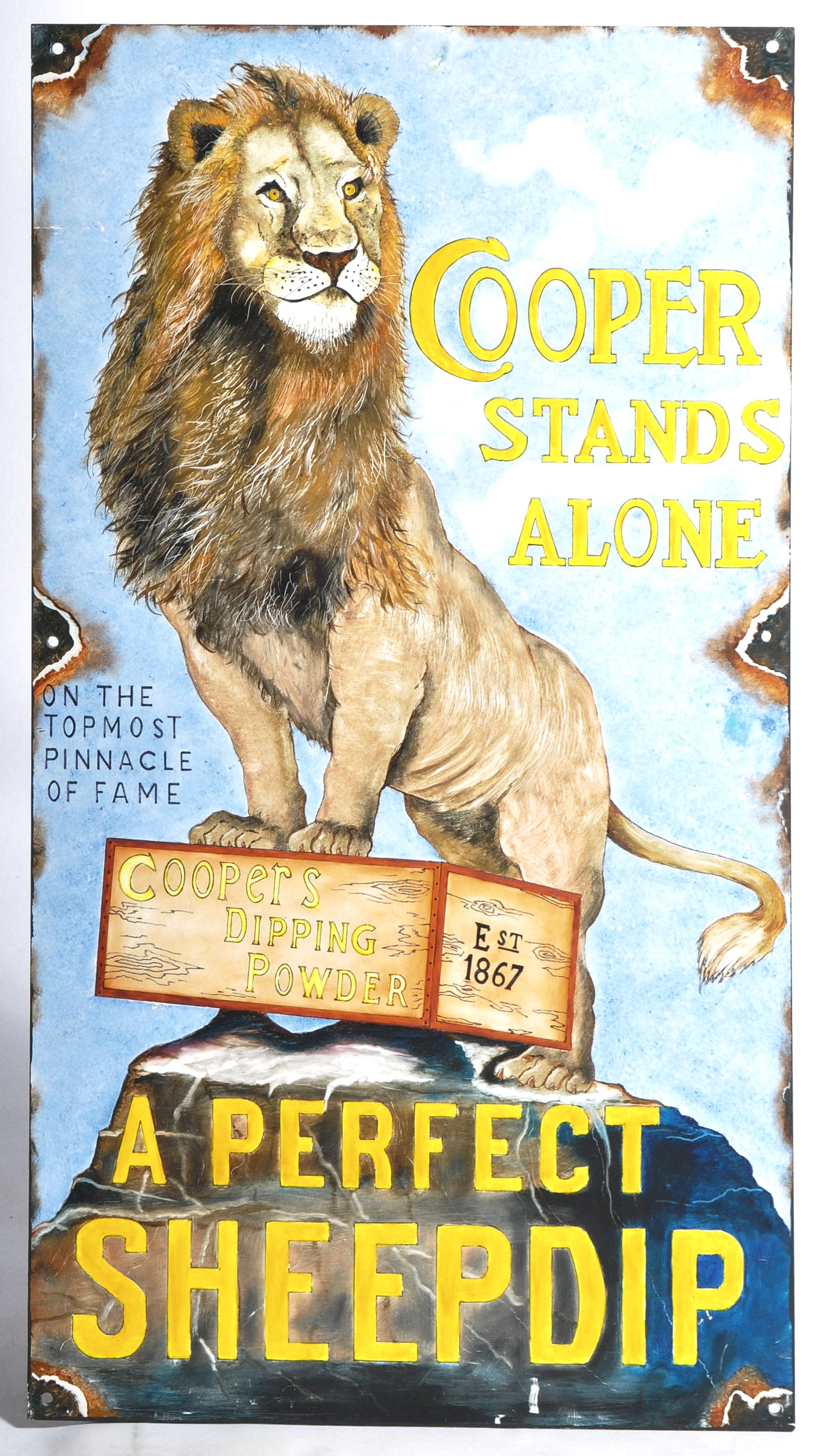 COPPER'S DIPPING POWDER - ARTIST'S IMPRESSION OF AN ENAMEL SIGN