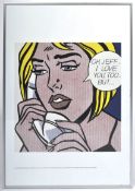 AFTER ROY LICHTENSTEIN - 'OH, JEFF.. I LOVE YOU, TOO... BUT..' PRINT