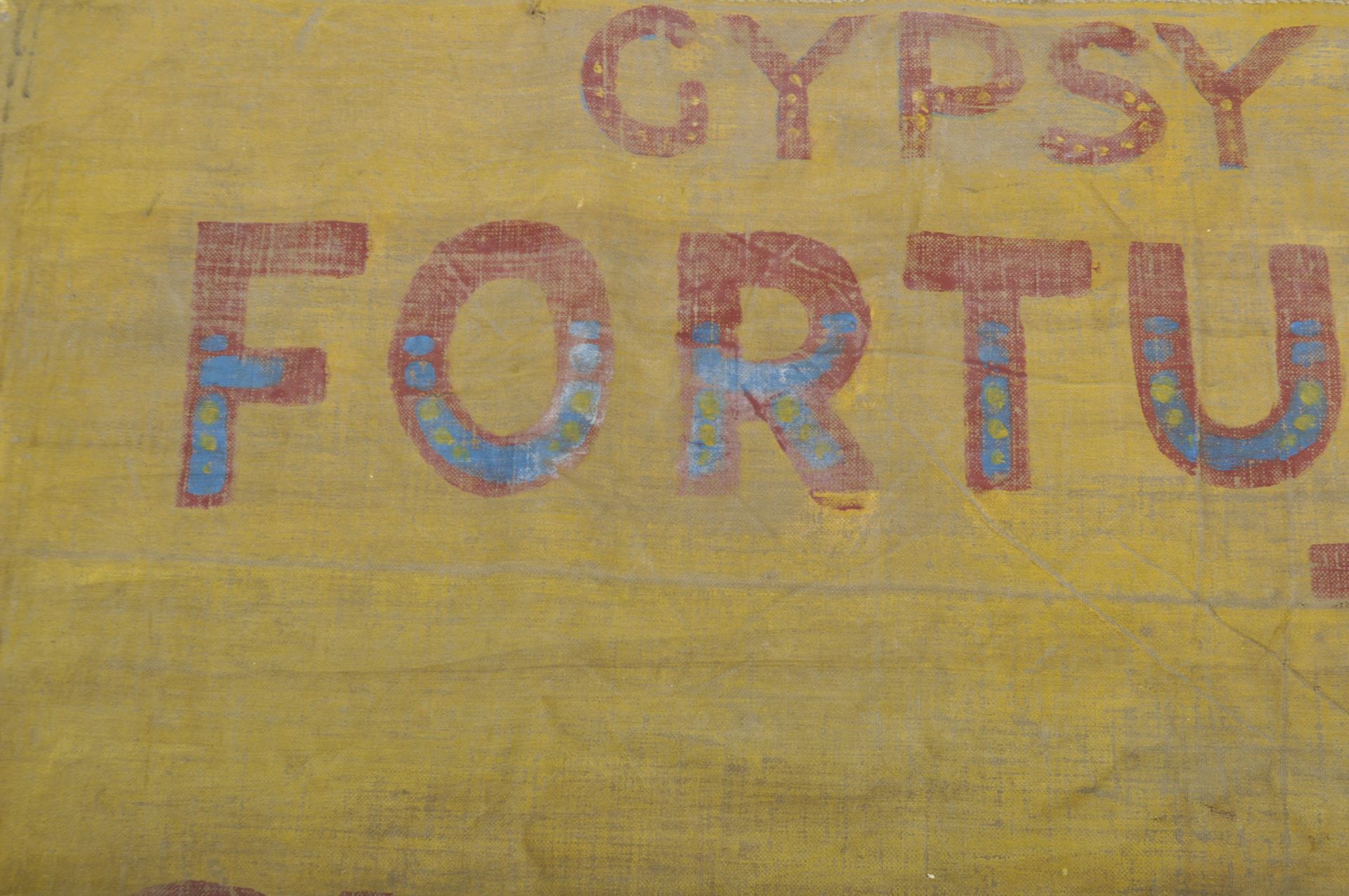 GYPSY ROSE FORTUNES TELLER - EARLY 20TH CANVAS BANNER - Image 3 of 6
