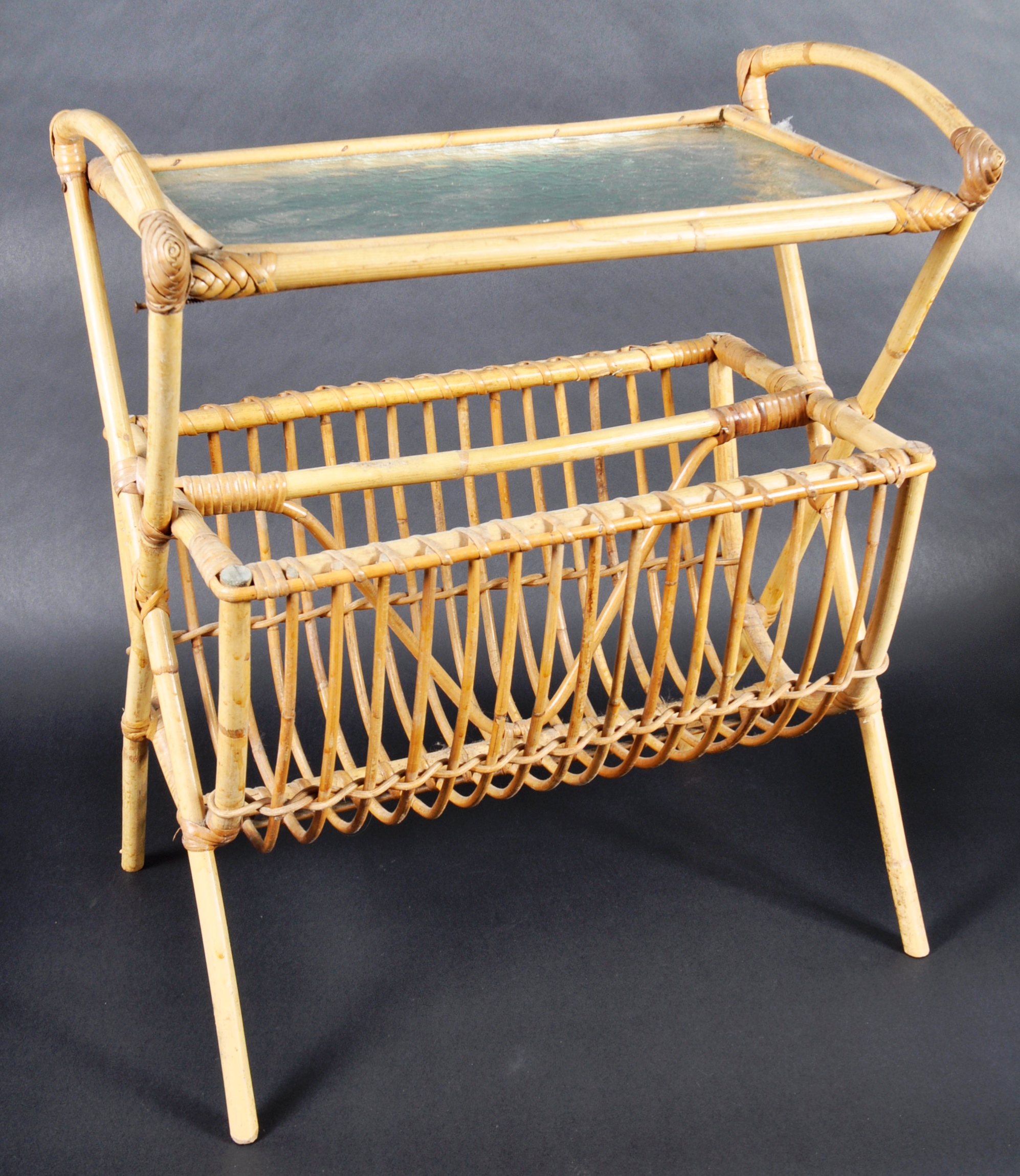 VINTAGE 20TH CENTURY BAMBOO MAGAZINE RACK / CANTERBURY - Image 2 of 5