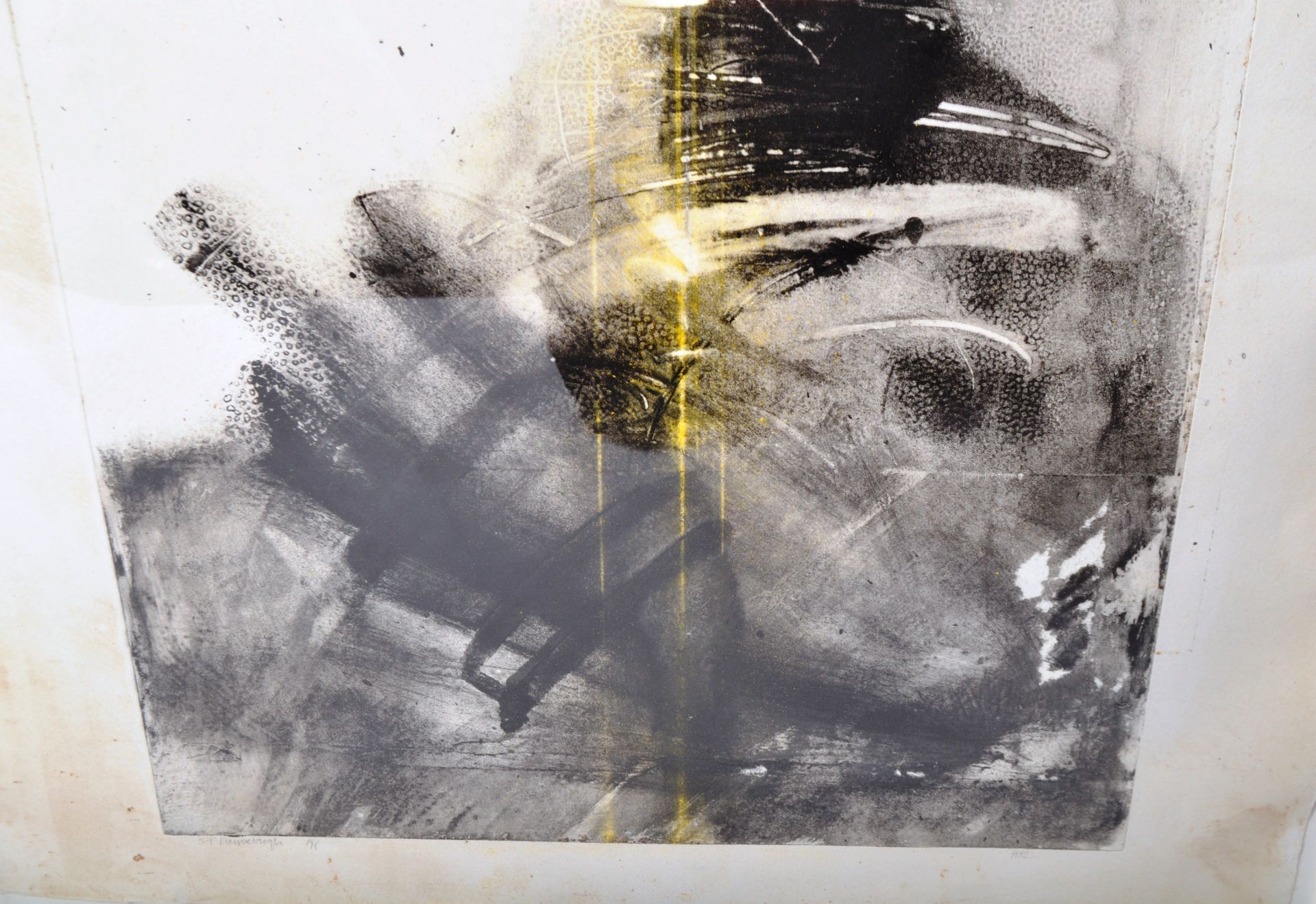 STEVE BARRACLOUGH - 1980S MIXED MEDIA MONOTYPE PAINTING - Image 4 of 5
