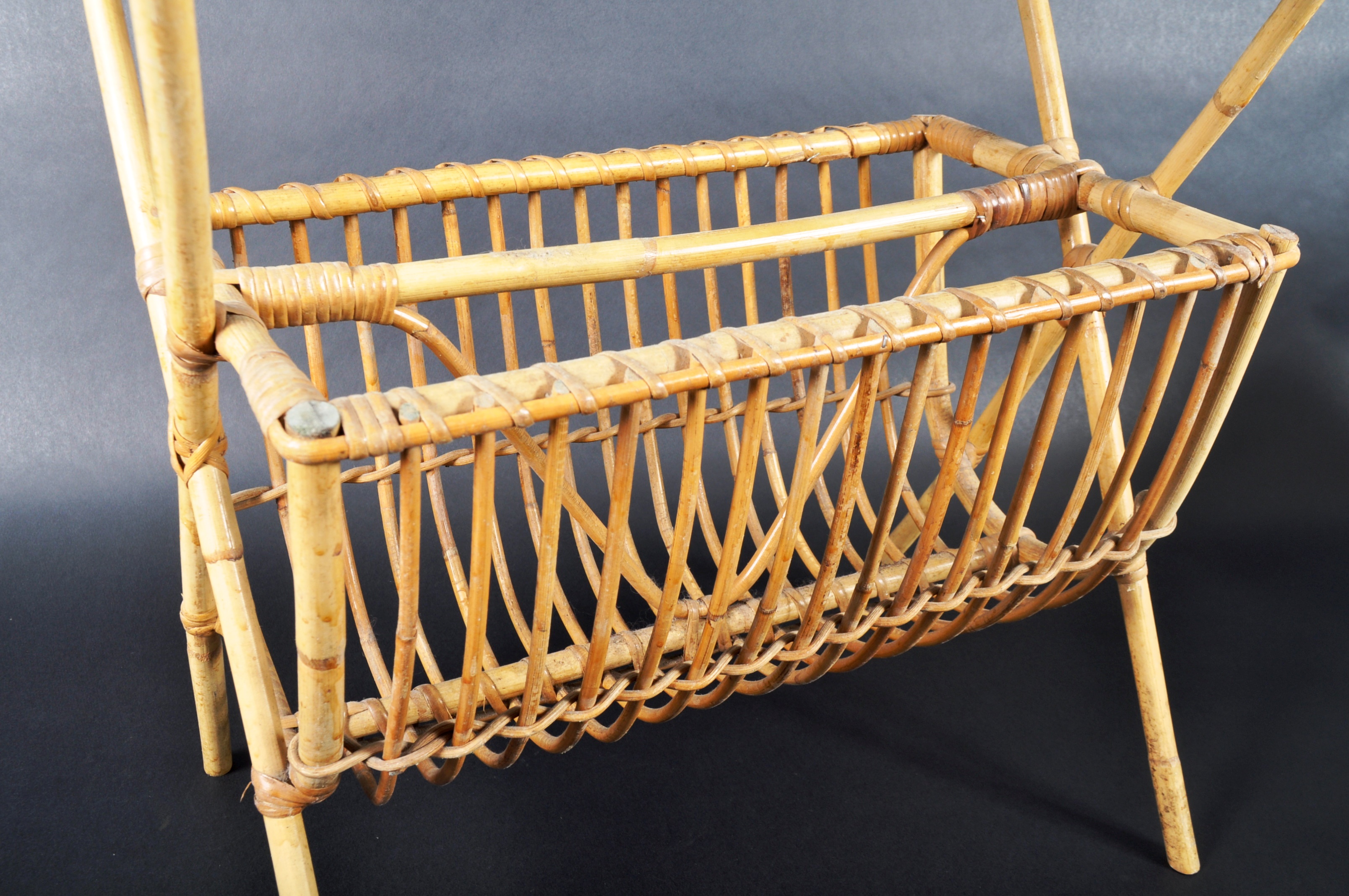 VINTAGE 20TH CENTURY BAMBOO MAGAZINE RACK / CANTERBURY - Image 3 of 5