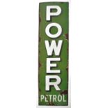 POWER PETROL - MOTORING - VINTAGE GARAGE ENAMEL SIGN