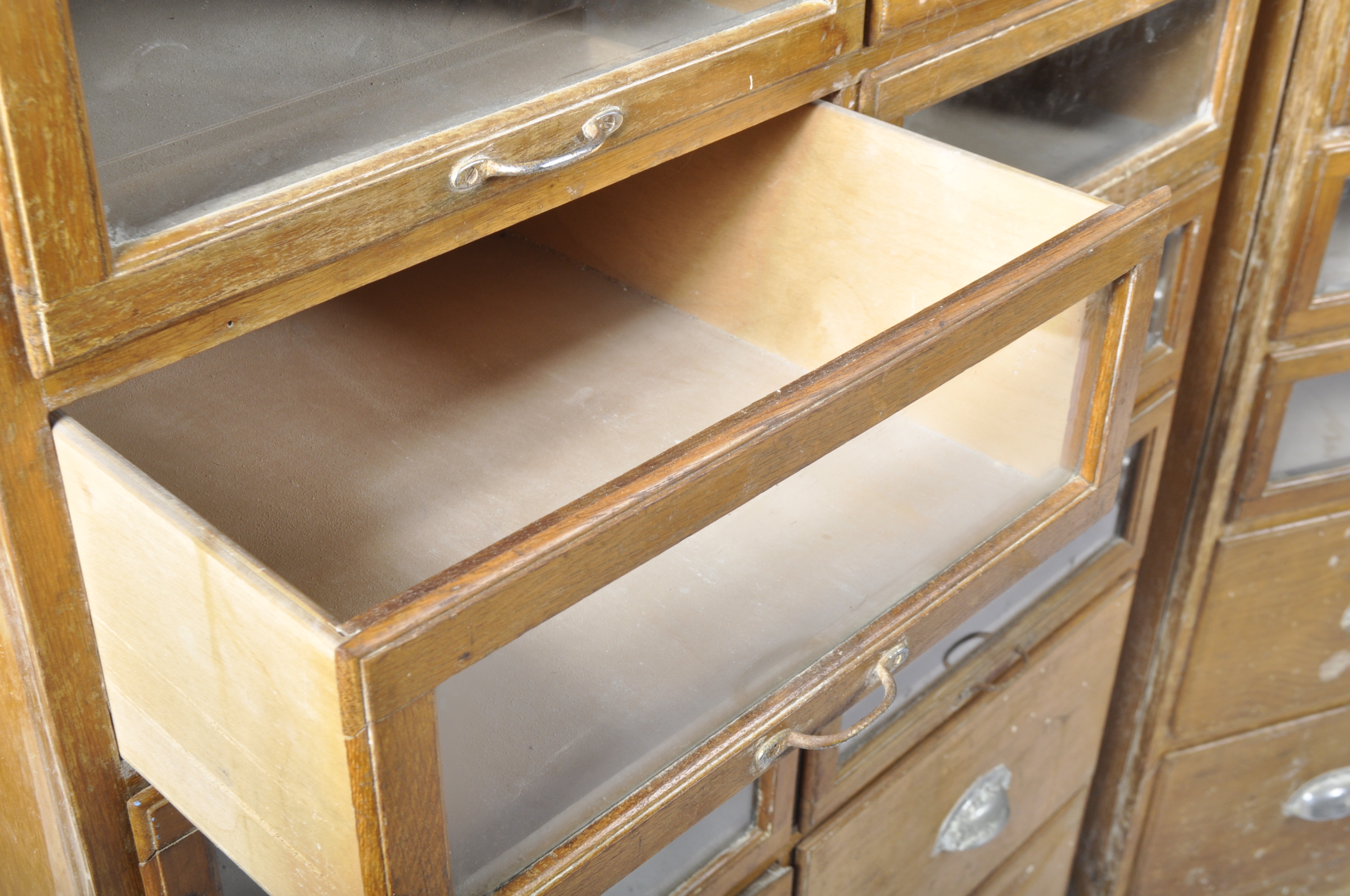 LARGE PAIR OF ART DECO UPRIGHT HABERDASHERY CABINETS - Image 2 of 5