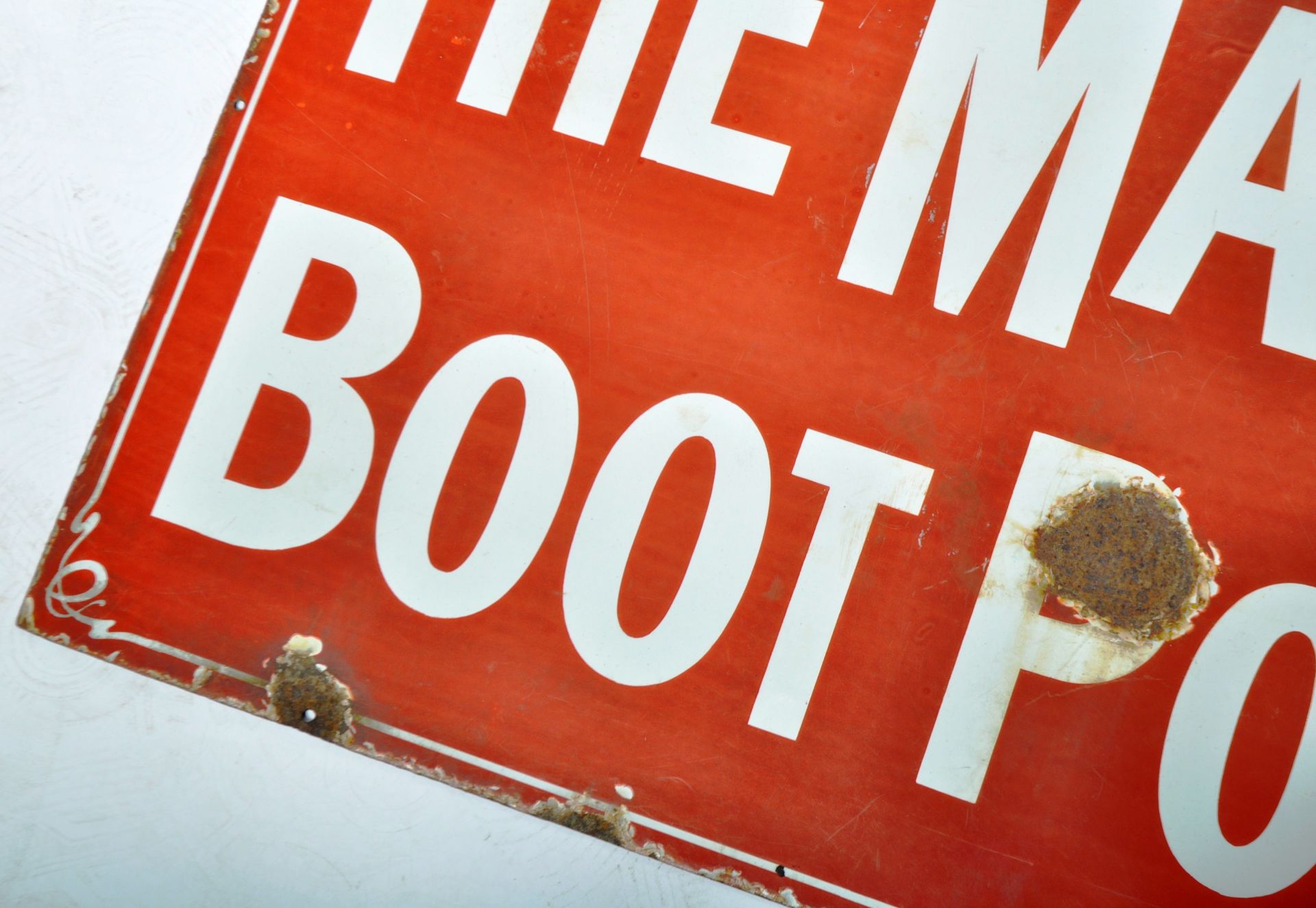THE MASTERS BOOT POLISH - EARLY 20TH CENTURY ENAMEL SIGN - Image 4 of 6