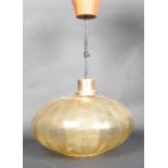 VINTAGE LIGHTING - GERMAN MID CENTURY GLASS CEILING LIGHT