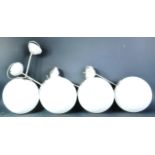 MATCHING SET OF FOUR ART DECO STYLE HANGING GLOBE LIGHTS