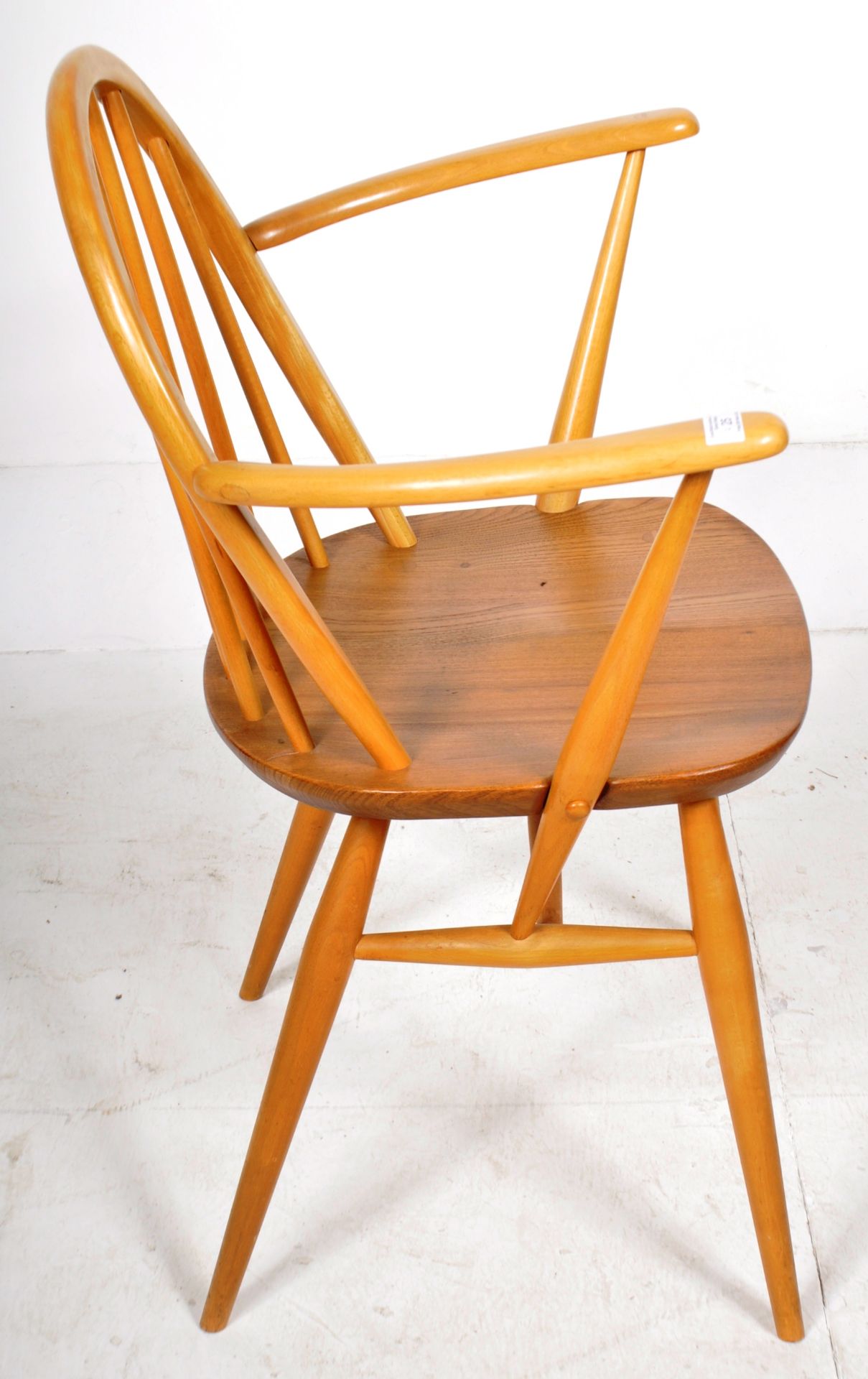 ERCOL - WINDSOR MODEL - 60'S BEACH AND ELM CARVER ARMCHAIR - Image 6 of 10