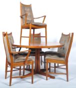 MID CENTURY DANISH DINING TABLE AND MATCHING SIX CHAIRS