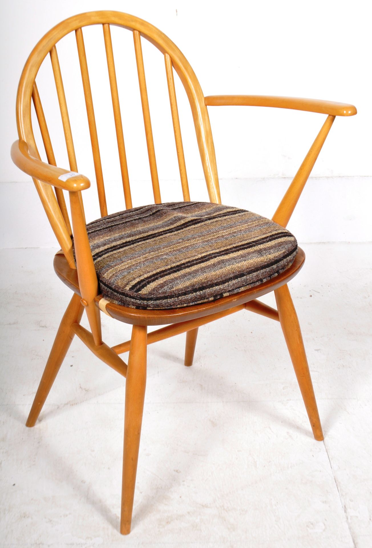 ERCOL - WINDSOR MODEL - 60'S BEACH AND ELM CARVER ARMCHAIR - Image 10 of 10