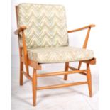 ERCOL - MODEL 567 - BEECH AND ELM EASY LOUNGE ARMCHAIR