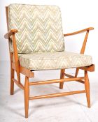 ERCOL - MODEL 567 - BEECH AND ELM EASY LOUNGE ARMCHAIR