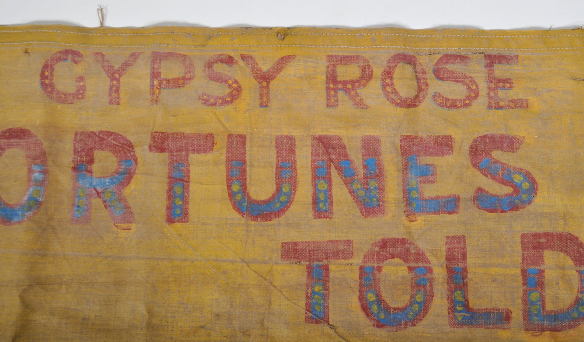 GYPSY ROSE FORTUNES TELLER - EARLY 20TH CANVAS BANNER - Image 2 of 6