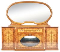 RETRO HOLLOYWOOD REGENCY FAUX WALNUT SIDEBOARD