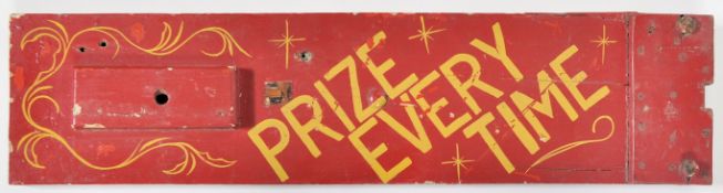 VINTAGE FAIRGROUND HAND PAINTED SIGN - "PRIZE EVERY TIME"