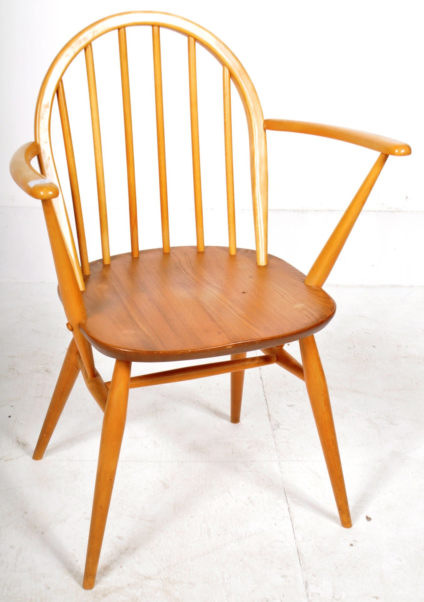 ERCOL - WINDSOR MODEL - 60'S BEACH AND ELM CARVER ARMCHAIR - Image 2 of 10