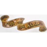 FUN FOR ALL - EARLY 20TH CENTURY FAIRGROUND PAINTED SIGN