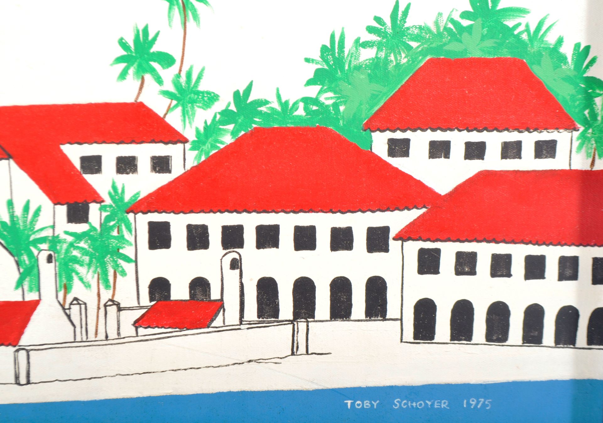 TOBY SCHOYER (1932-1996) - OIL ON CANVAS PAINTING OF THE VIRGIN ISLANDS - Image 5 of 7