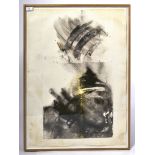 STEVE BARRACLOUGH - 1980S MIXED MEDIA MONOTYPE PAINTING