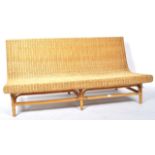 RETRO WICKER / CANE AND BAMBOO BENCH / LOUNGE SOFA CHAIR