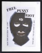 JAMIE REID - FREE PUSSY RIOT - FRAMED DIGITAL PRINT ON PAPER