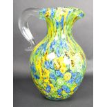 RETRO 20TH CENTURY ITALIAN MURANO MILLEFIORI GLASS JUG