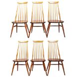 ERCOL - GOLDSMITH WINDSOR SET OF SIX HIGH BACK DINING CHAIRS