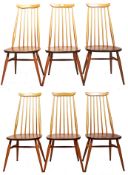 ERCOL - GOLDSMITH WINDSOR SET OF SIX HIGH BACK DINING CHAIRS