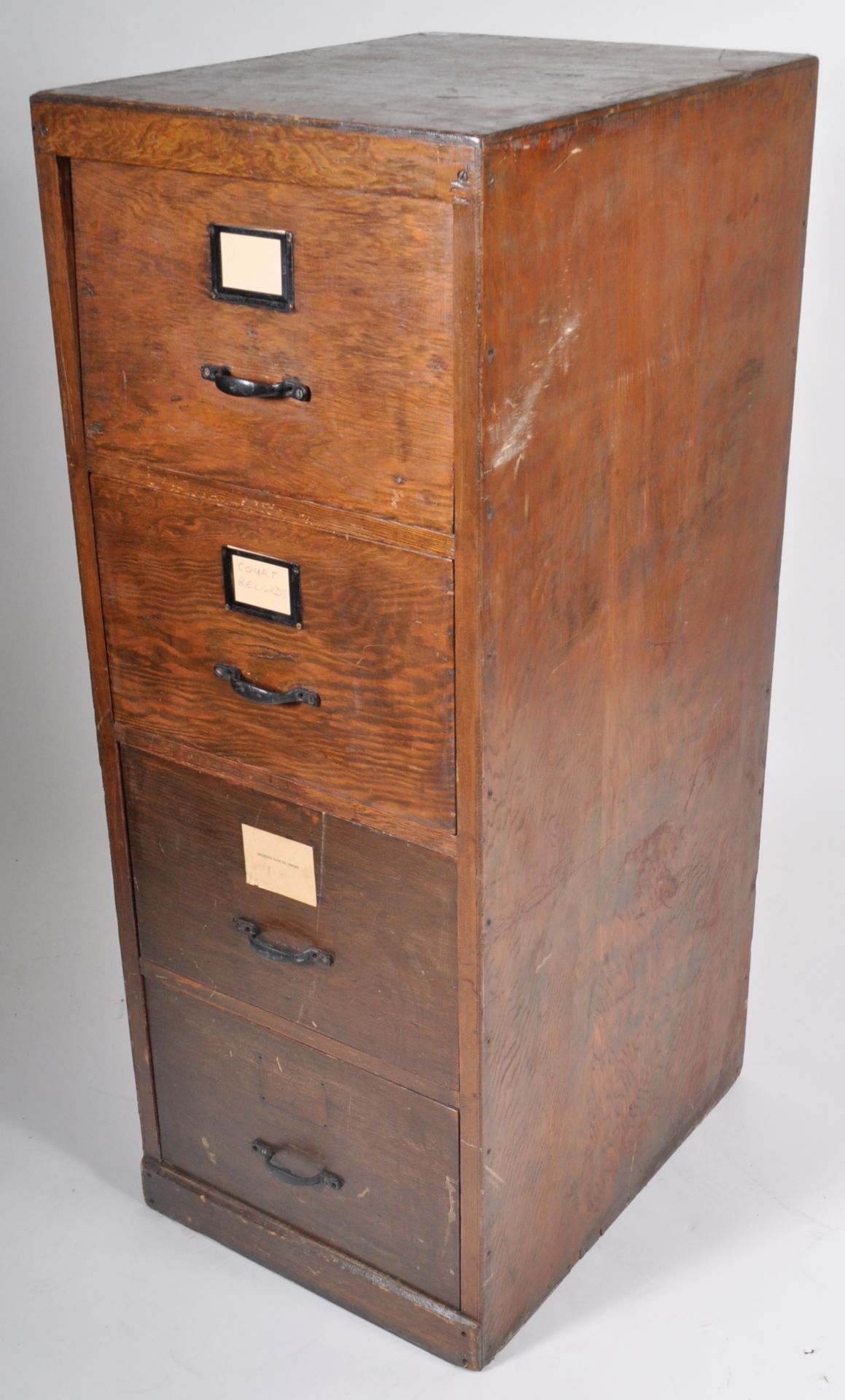 VINTAGE ART DECO OAK UPRIGHT PEDESTAL FILING CABINET - Image 2 of 6