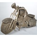 LARGE 1960S BAMBOO, RATTAN & WICKER HARLEY DAVIDSON BIKE